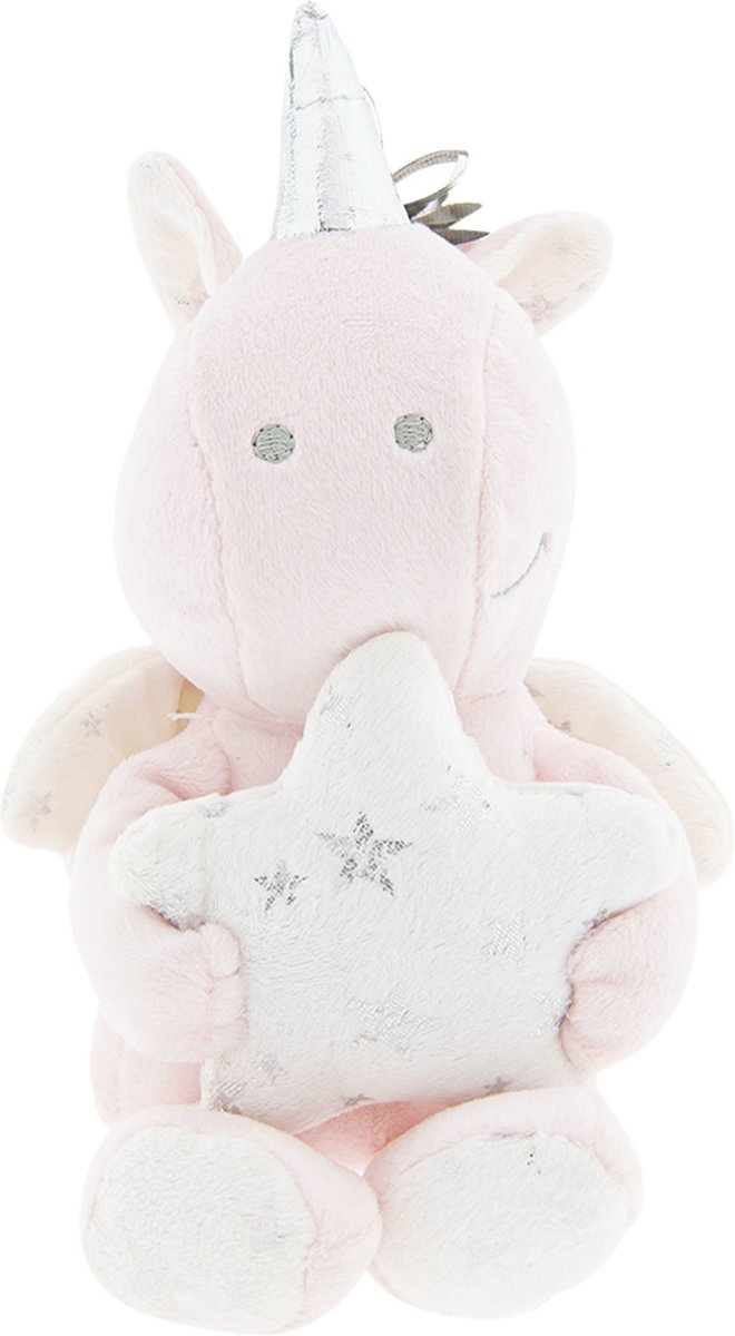 Knuffel eenhoorn 15*10*15 cm Licht roze | TW0487 | Clayre & Eef